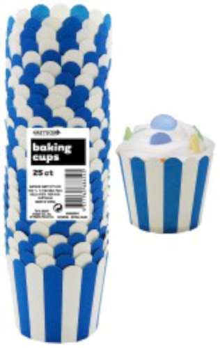 Baking Cups - Blue Stripes - Click Image to Close